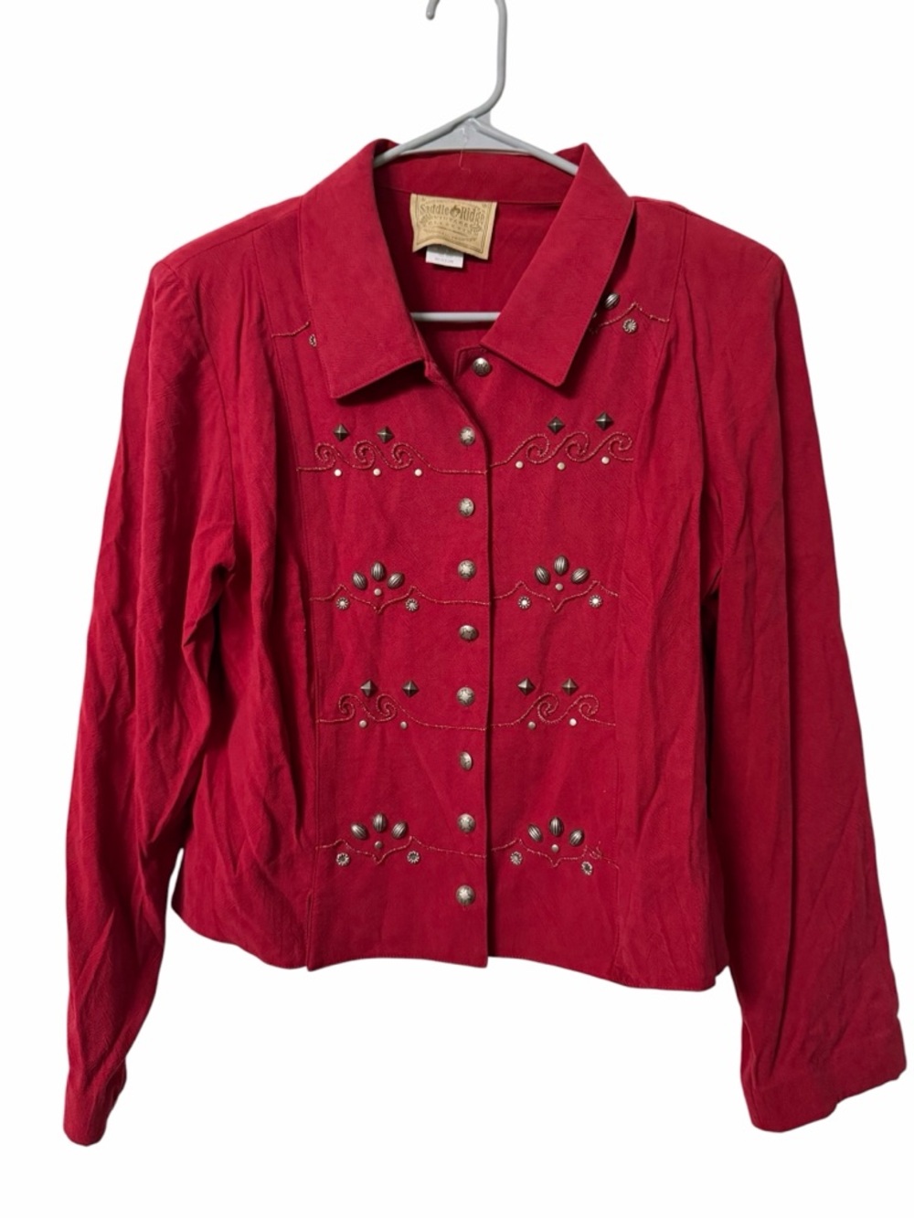 Sundance Red Embellished Button-Front Jacket